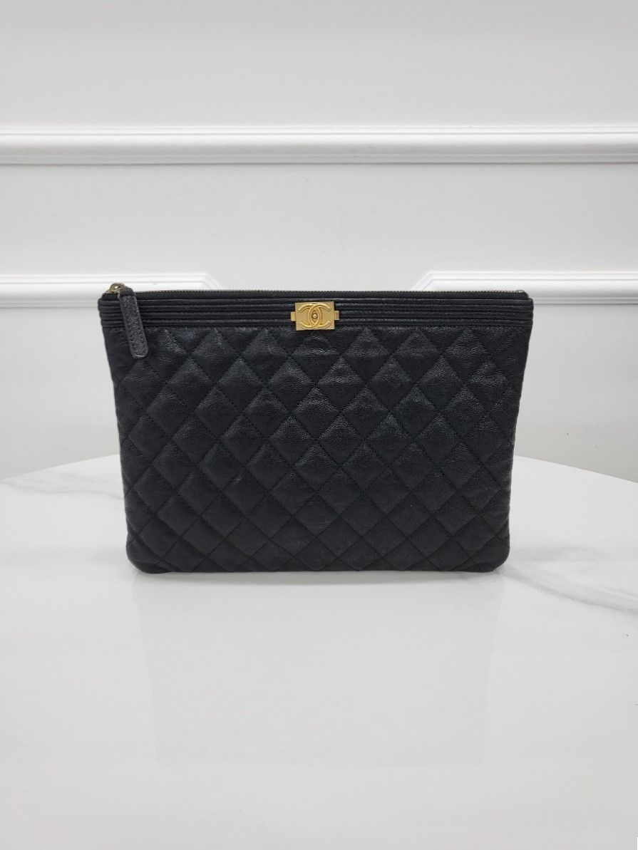 CHANEL Gold Boy Clutch Neodium 27th A84406
