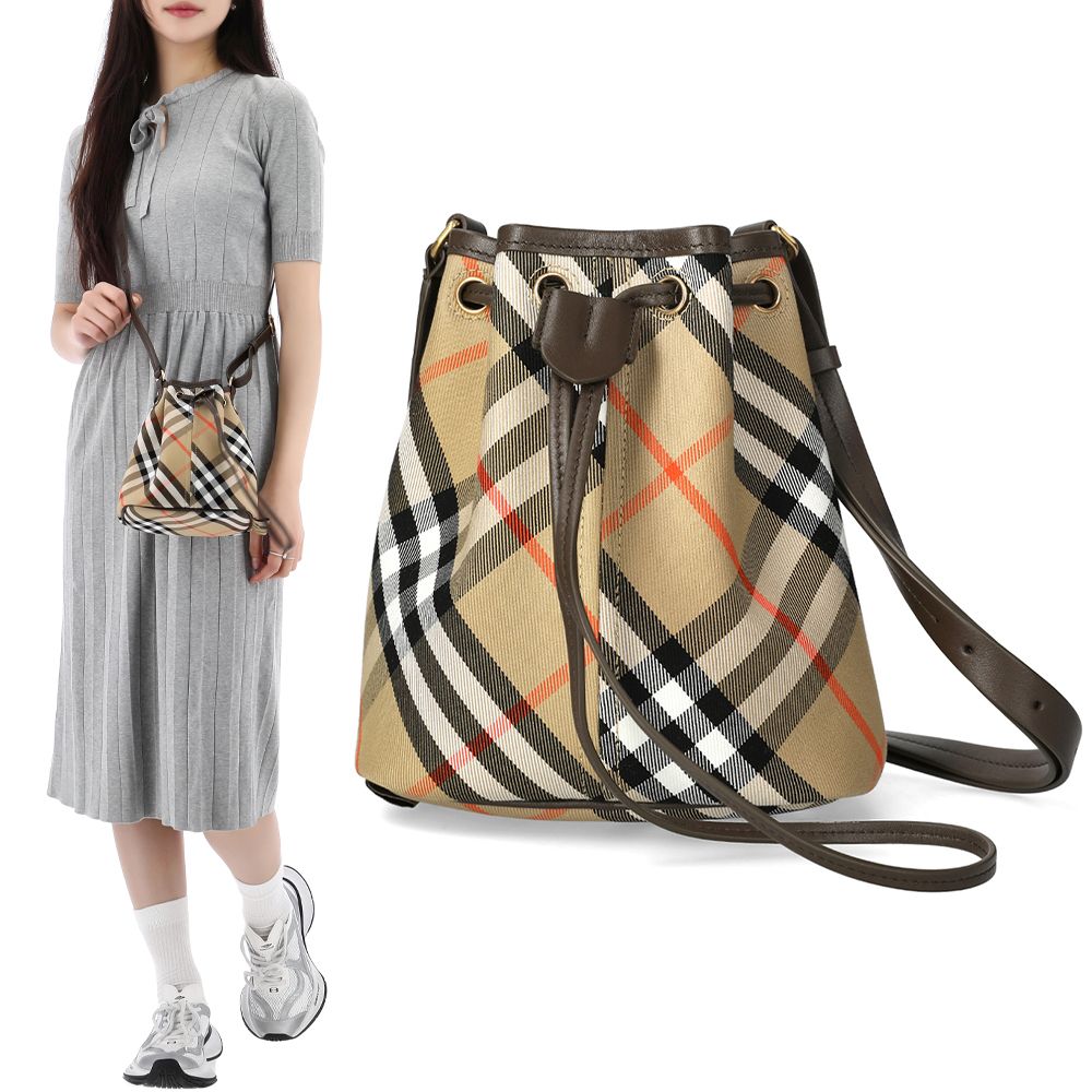 Burberry Vintage Check Drawstring Bucket Bag 8093804 B9368