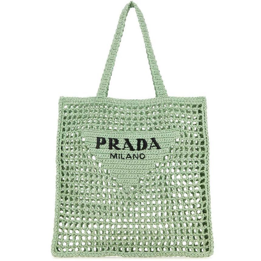 Prada Embroidered Crochet Tote Bag 1BG393 2A2T F0934