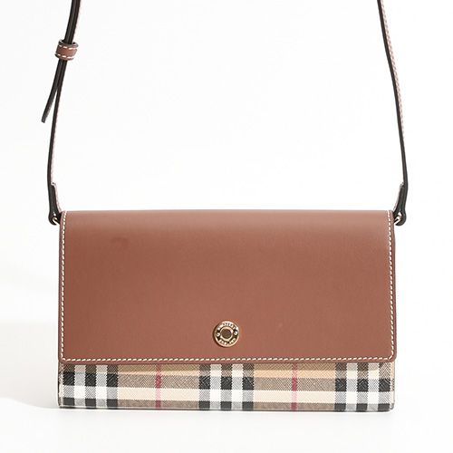 Burberry Detachable Wallet Shoulder Bag (Beige + Brown) 8058002
