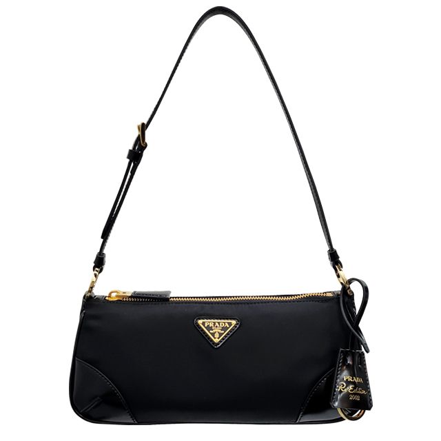 Prada 2002 Triangle Logo Edition Nylon and Brushed Leather Shoulder Bag (1BC201 R789 F0002)