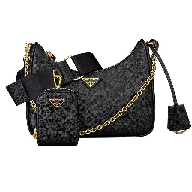 Prada Logo Edition Leather Shoulder Bag Black (1BH204 NZV F0632)