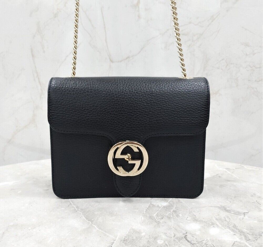 Gucci GG Interlocking GG Chain Leather Shoulder Bag 510304