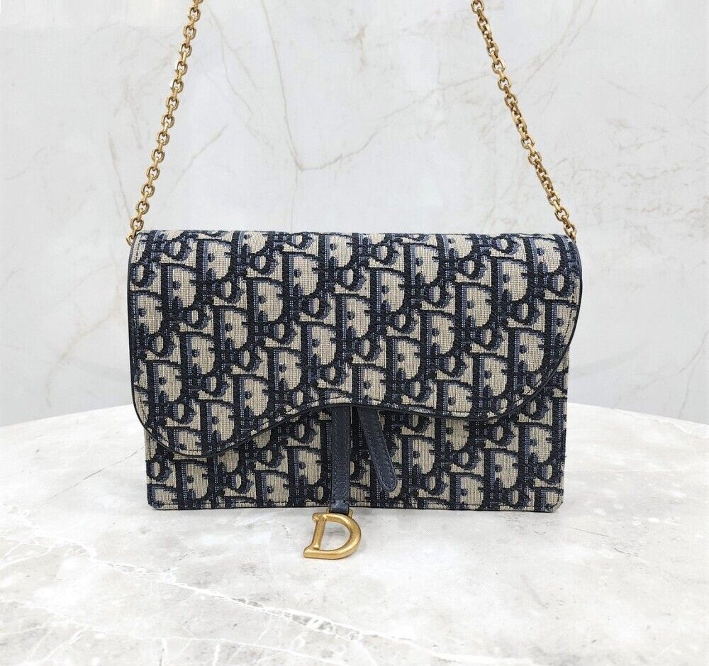 Dior Jacquard Saddle Chain Pouch Bag S5620CTZQ