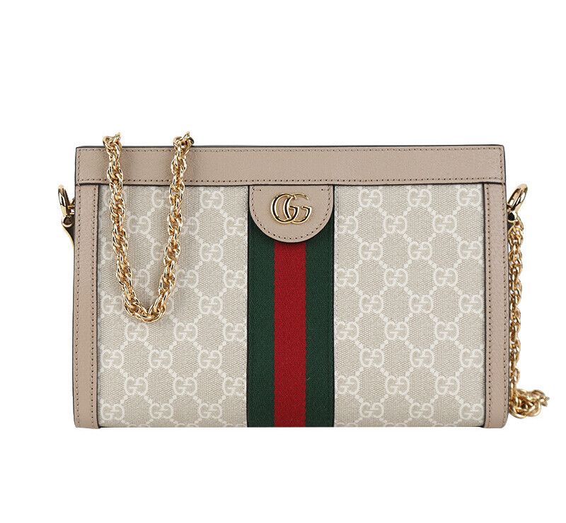 Gucci Supreme Beige White Canvas Small Shoulder Bag 503877
