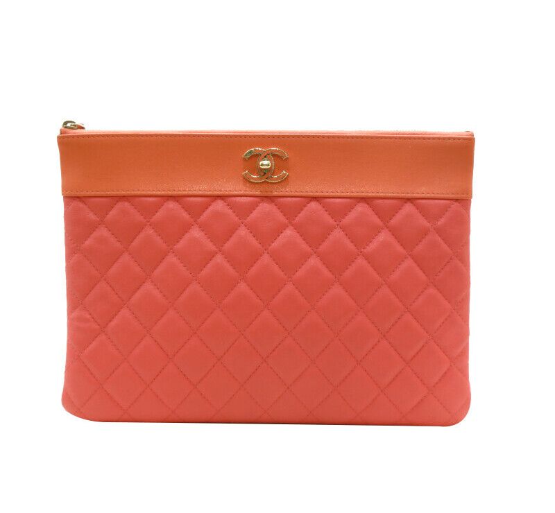 CHANEL Two-Tone Clutch Pink Gold 7271855993