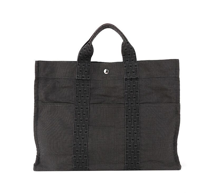 Hermes Fruit MM Canvas Charcoal Business Bag 7221747032