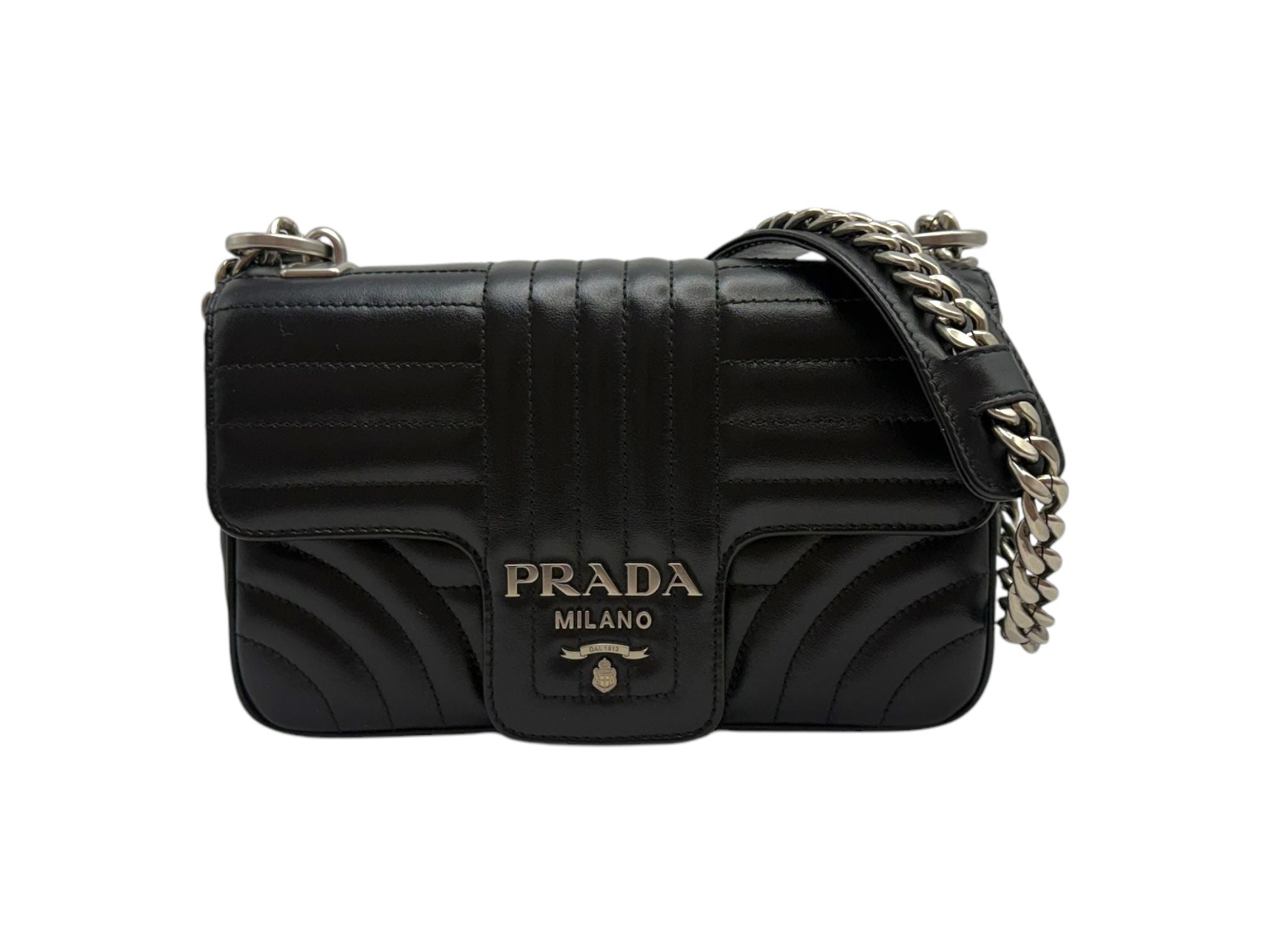 Prada Chain Shoulder Bag Black 1BD107
