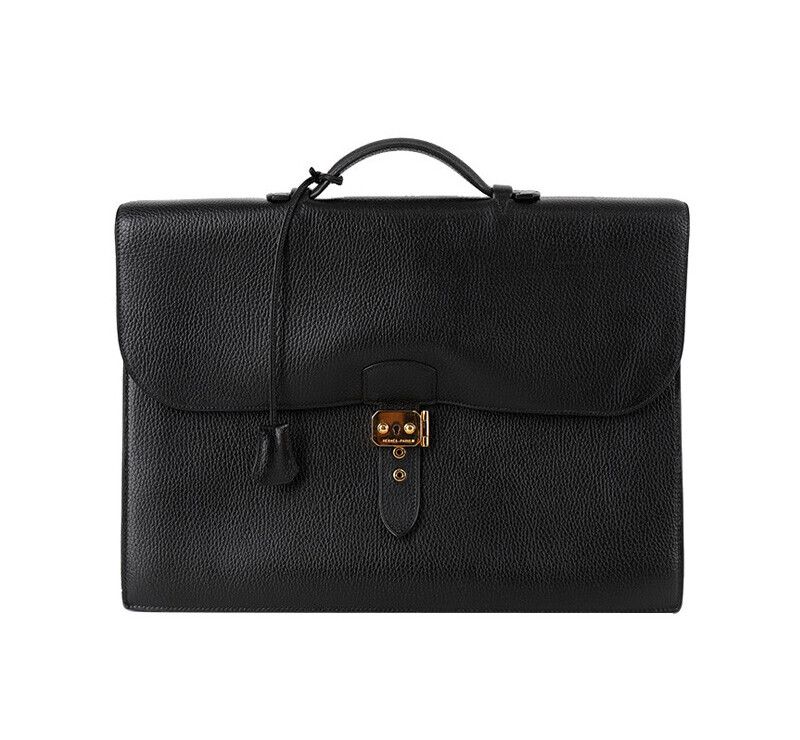 Hermes Black Gold Accent Saddle Bag 41 7222958387