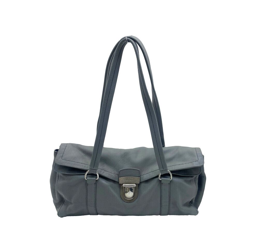Prada Gray Leather Baguette Bag 10986