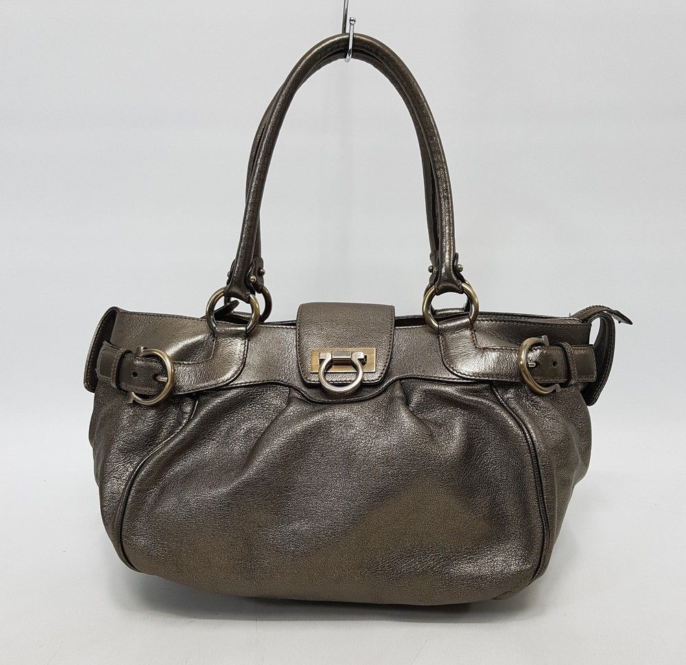Salvatore Ferragamo Trimmed Tote Bag with Gancini Embellishment SKU1234