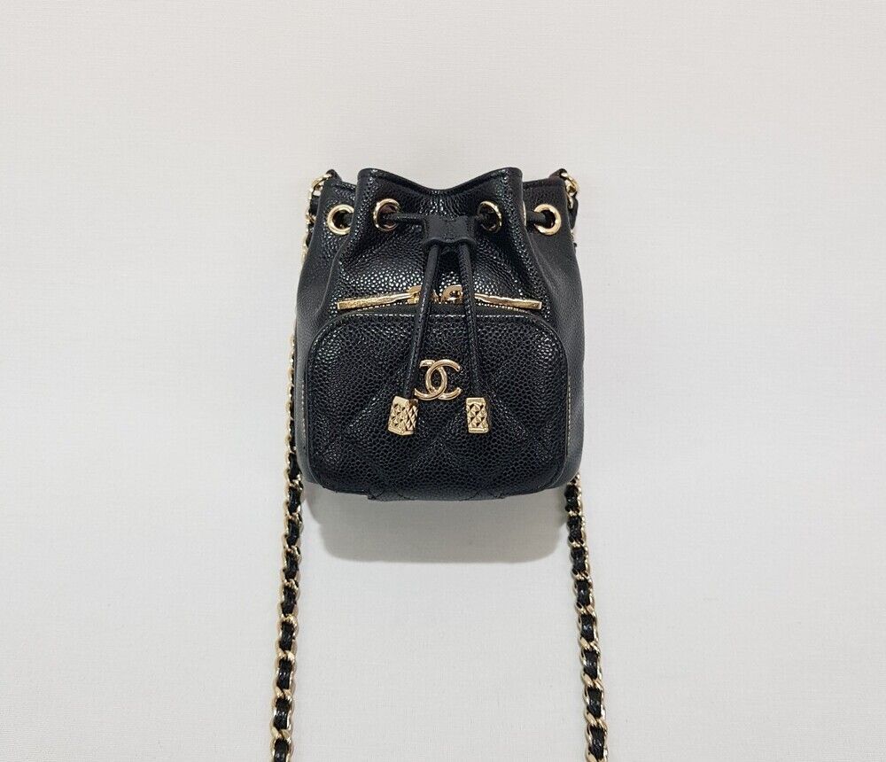 CHANEL Affinity Chain Mini Bucket Bag AP2913 with Chip Insert