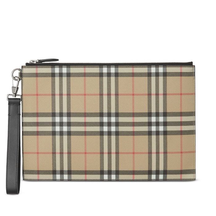 Burberry Vintage Check Strap Beige Clutch Bag 8065629