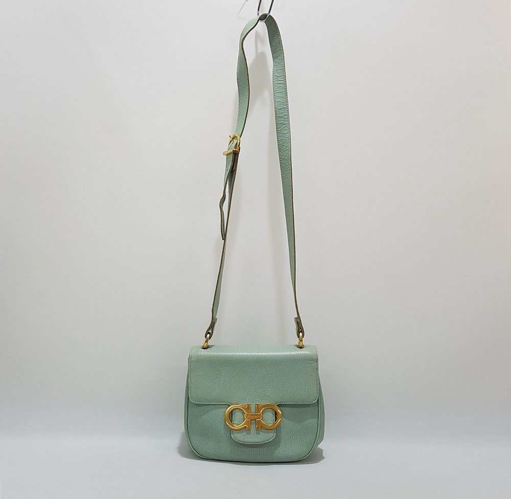 Salvatore Ferragamo Vintage Double Gancini Crossbody Bag SKU123
