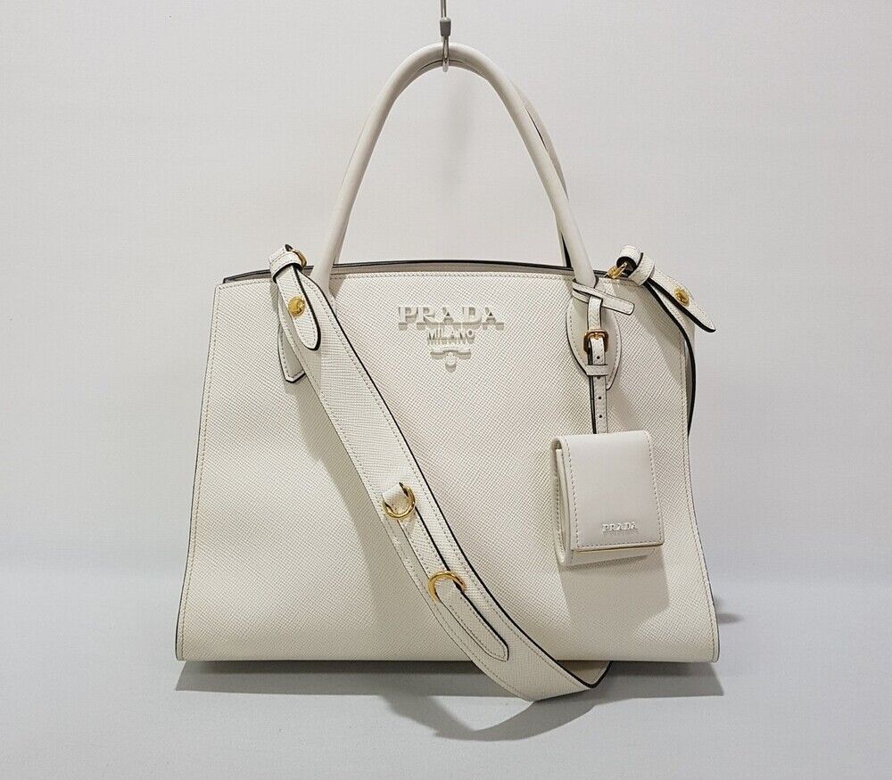 Prada Monochrome Saffiano Tote Bag 1BA156