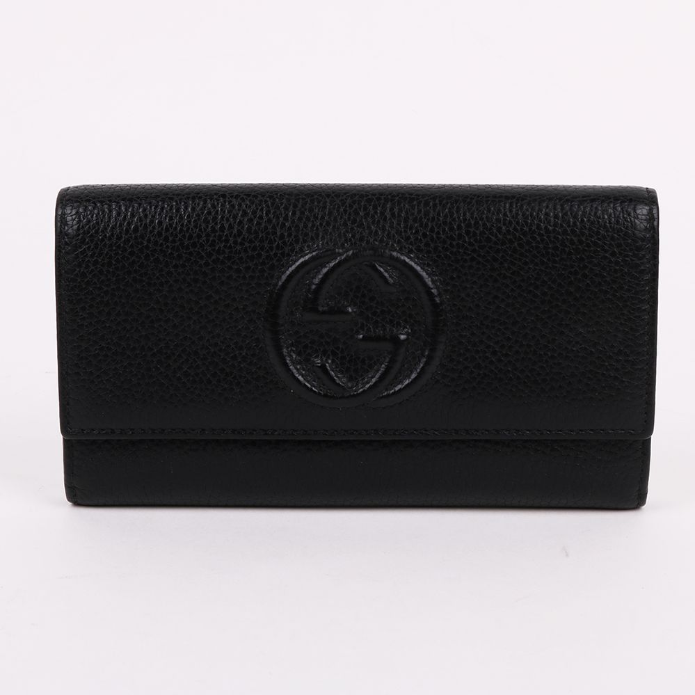 Gucci Black GG Soho Flap Long Wallet 598206