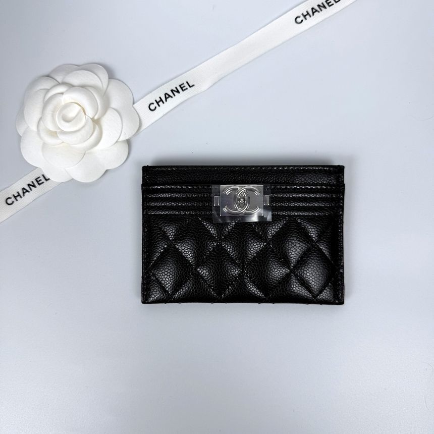 CHANEL Card Holder Wallet Black A84431