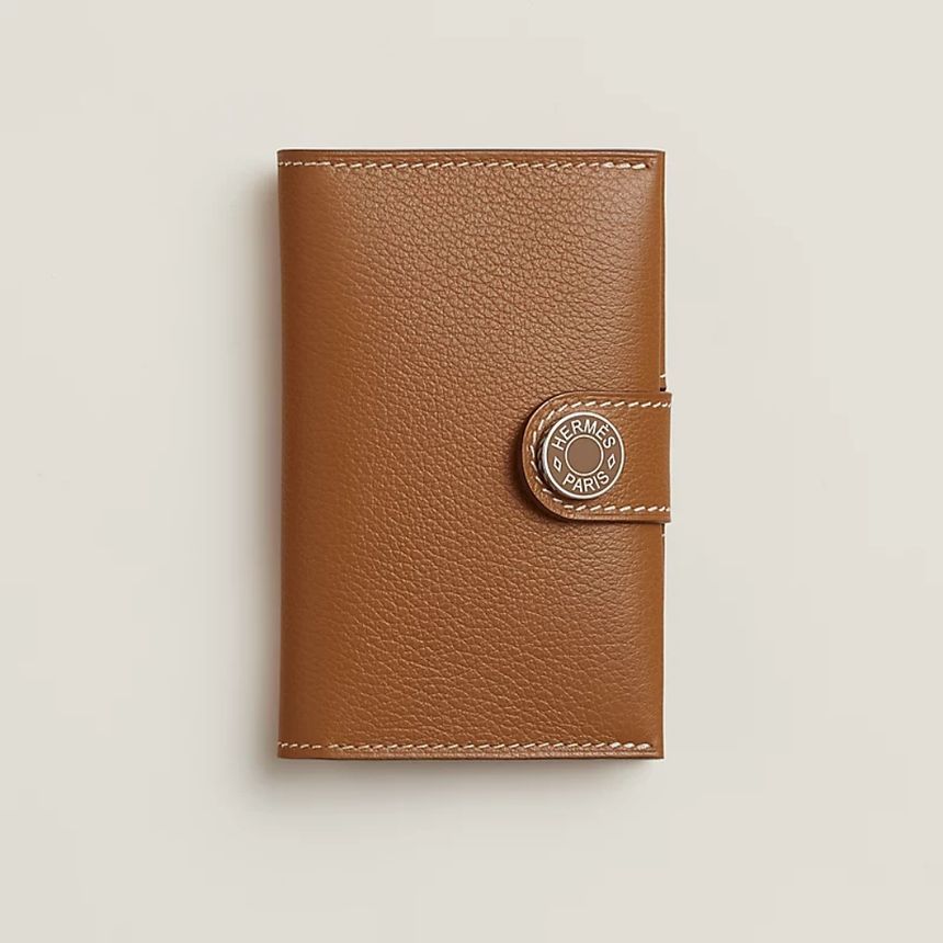 Hermes Gold Leather Card Wallet - H084335CKAD