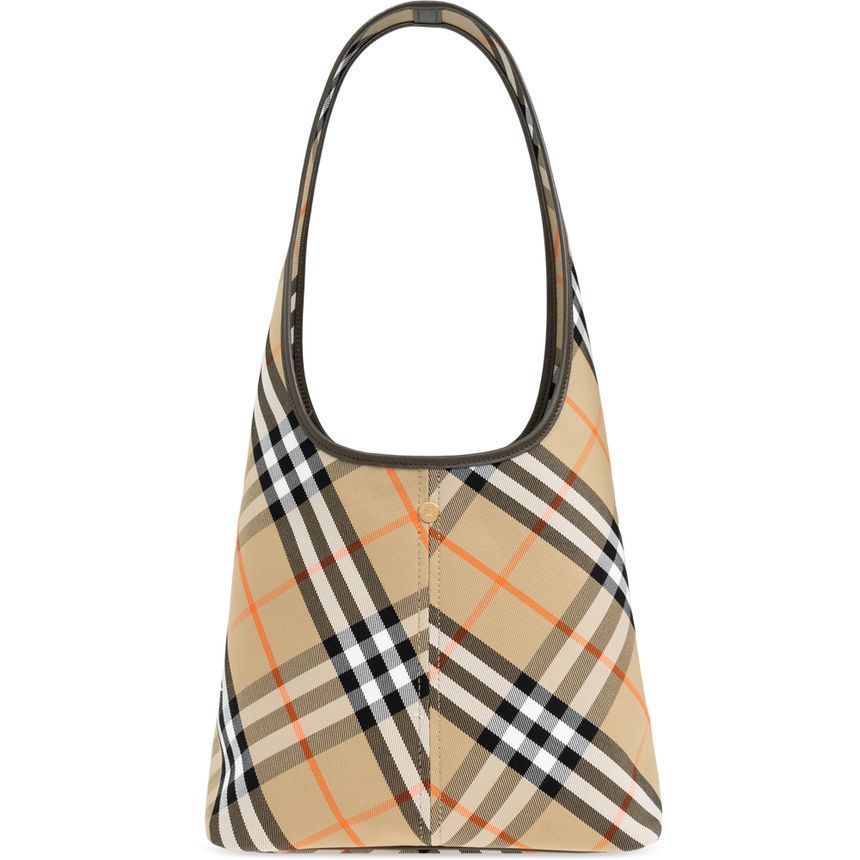 Burberry Check Jacquard Small Shoulder Bag Sand 8094678