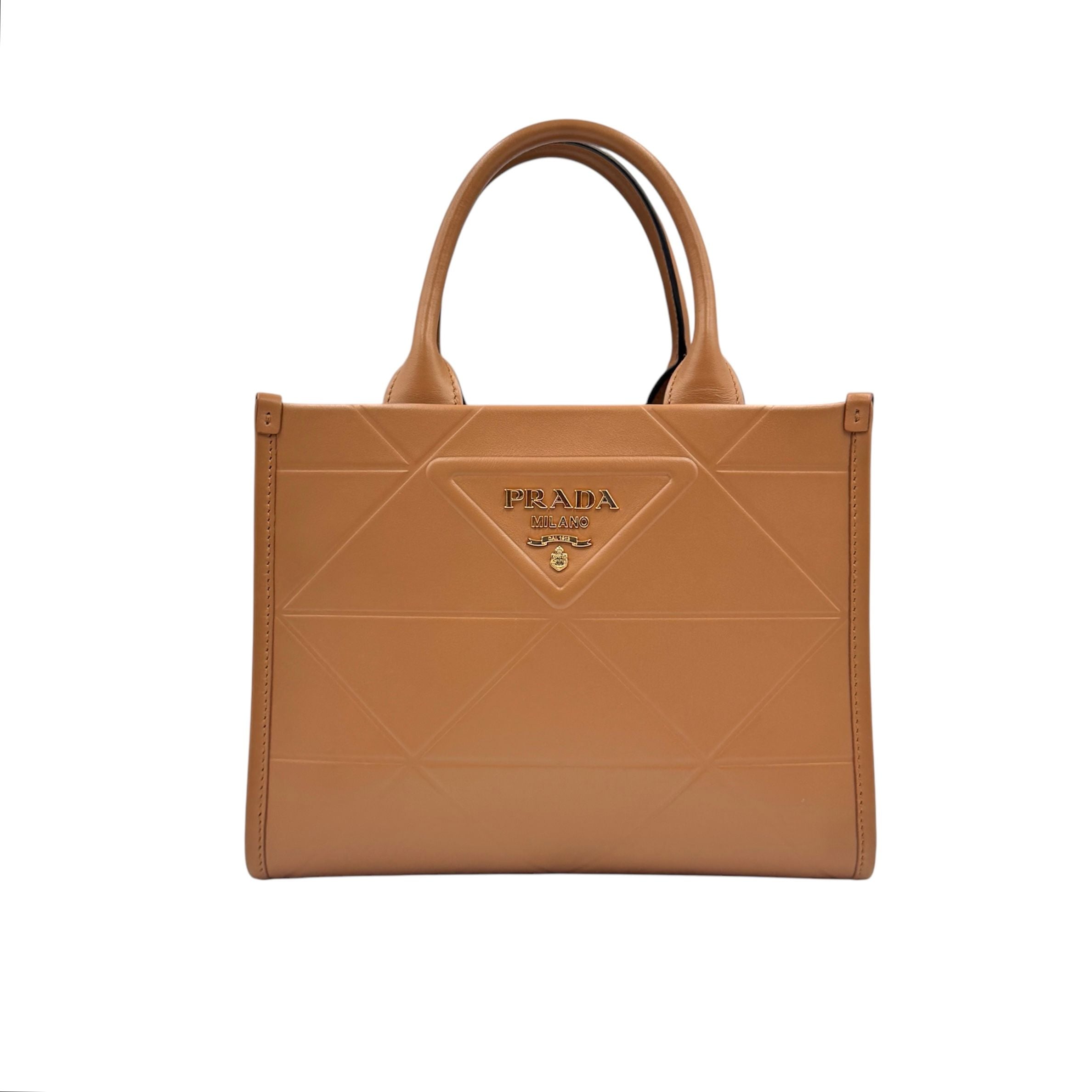 Prada Small Symbol Leather Bag with Stitch Decoration 1BA396