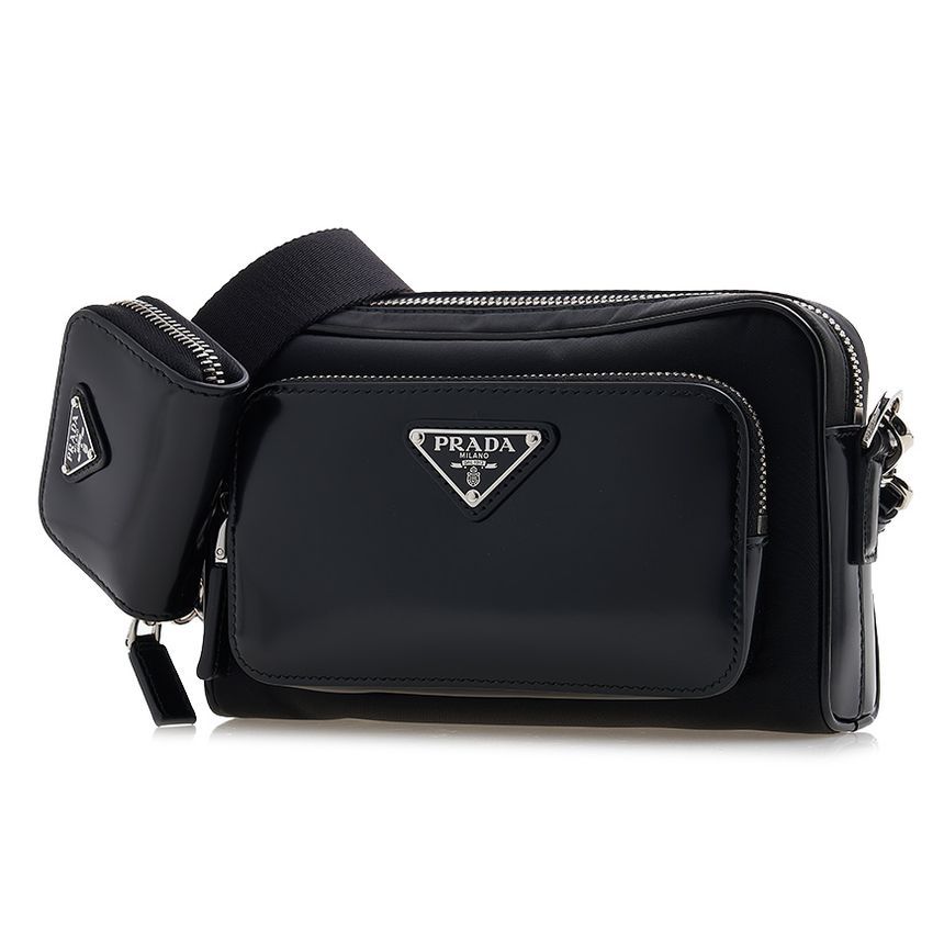 Prada Nylon Brushed Leather Shoulder Bag 2VH172 OOT 789 F0002