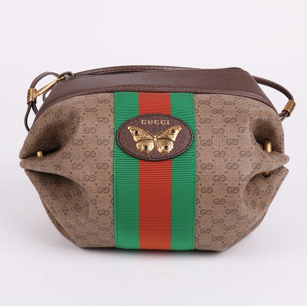 Gucci Canvas Butterfly Small Crossbody Bag 564582