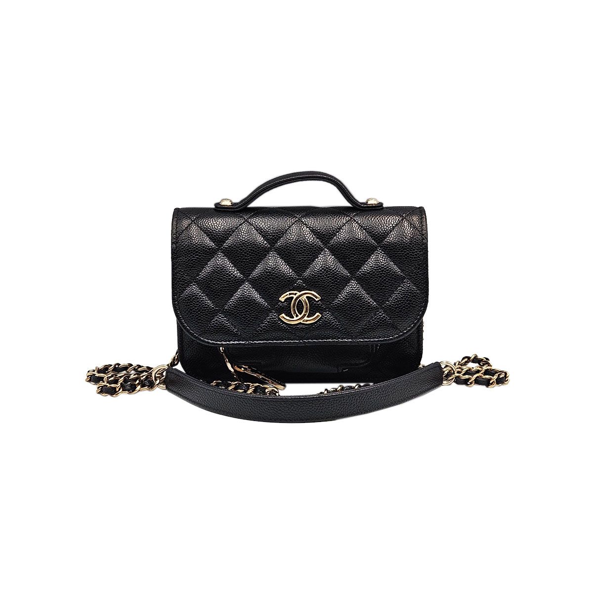CHANEL Black Caviar Affinity Mini Chain Crossbody Bag SKU12345