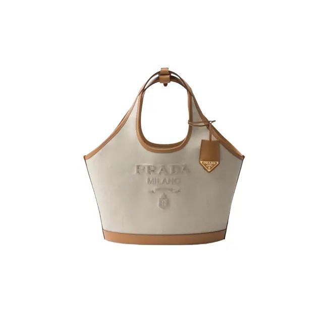 Prada Medium Linen Leather Tote Bag 1BG471 OAH 2DLI F0018