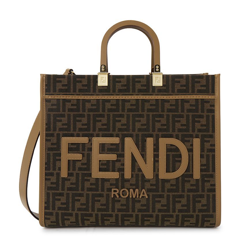 Fendi Medium Fabric Shopper Bag with Sunshine Design 8BH386 ALVY F1GE3