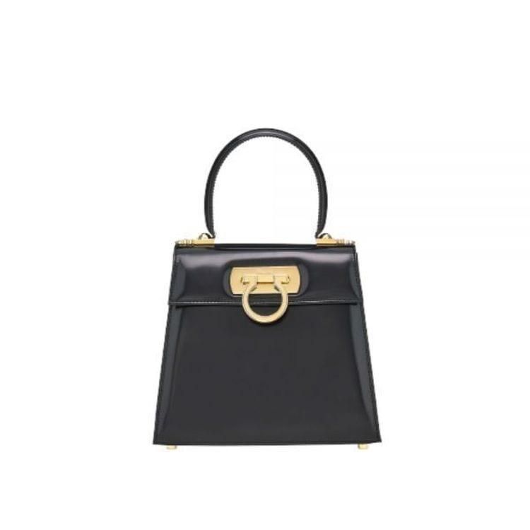 Salvatore Ferragamo Canvas Top Handle Kelly Bag Small - 212193 749021