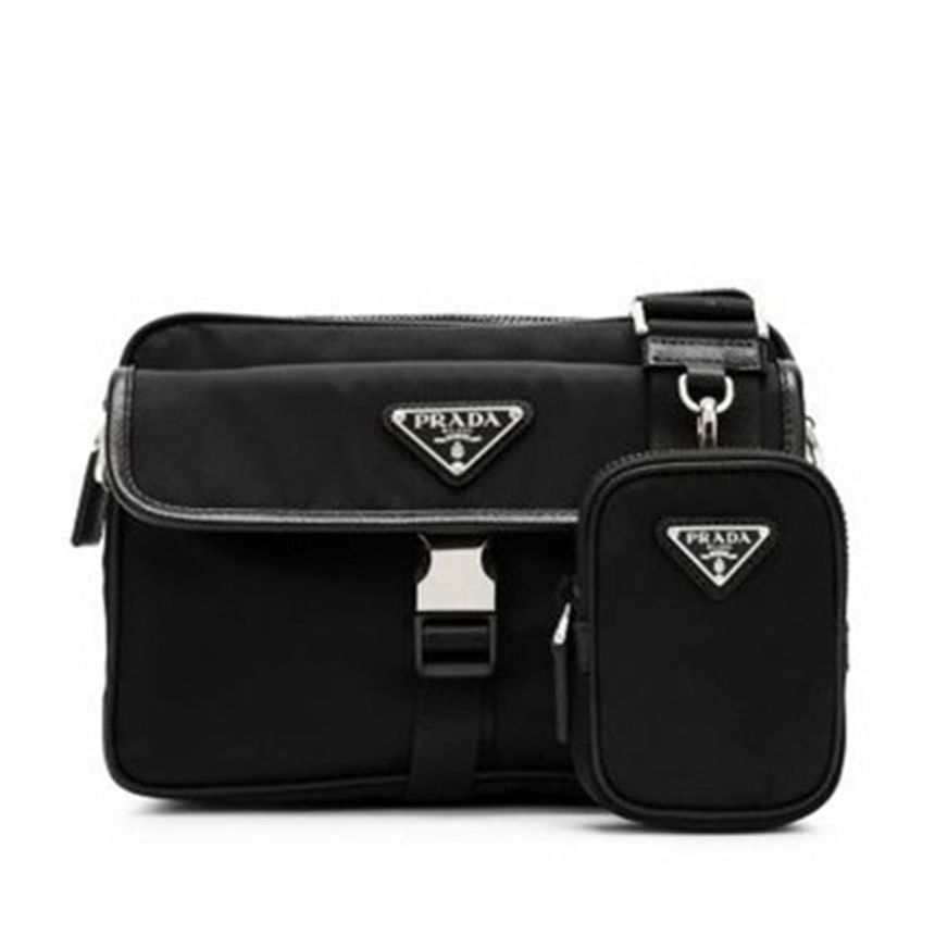 Prada Nylon Sapphire Leather Shoulder Bag 2VH133 V XMP 2DMH F0002