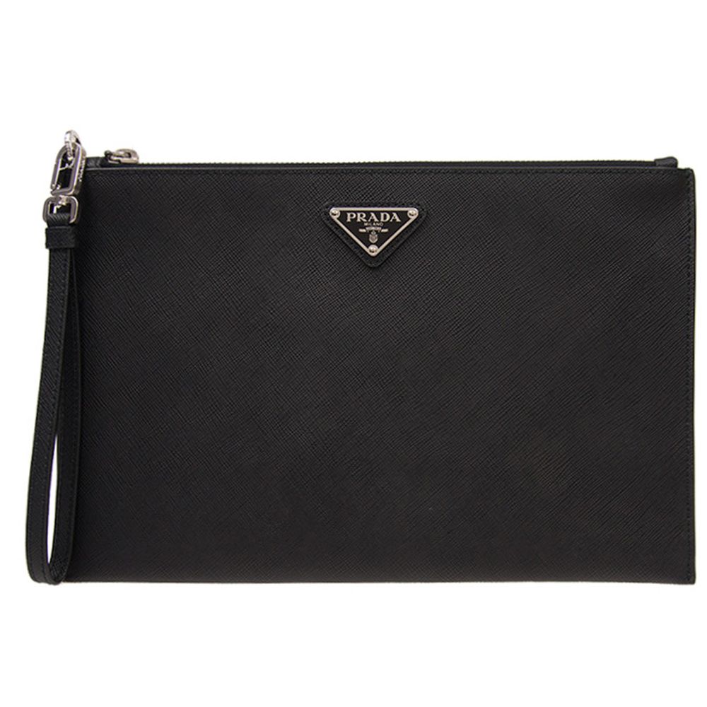 Prada Medium Clutch Bag with Saphiano Logo 2NH005 PN9 F0002