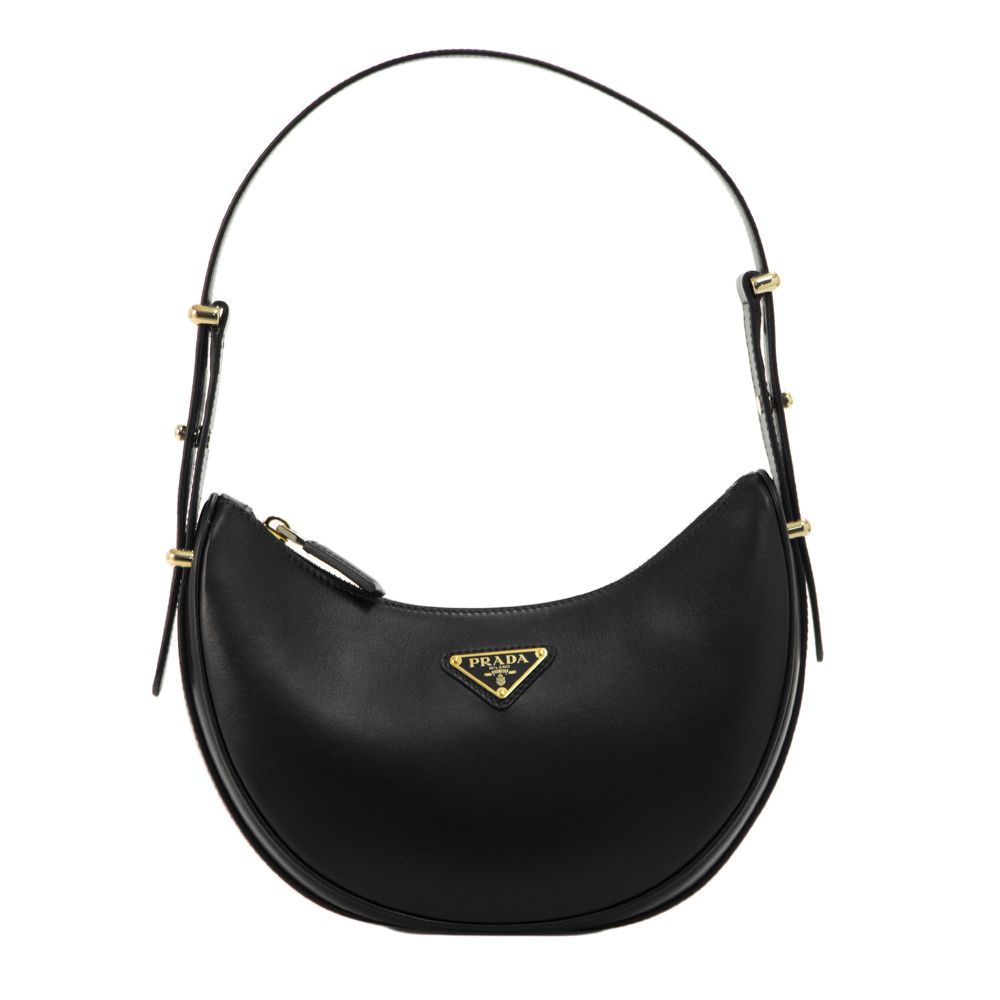 Prada Triangle Logo Crossbody Hobo Bag Black 1BC194 ASK F0002