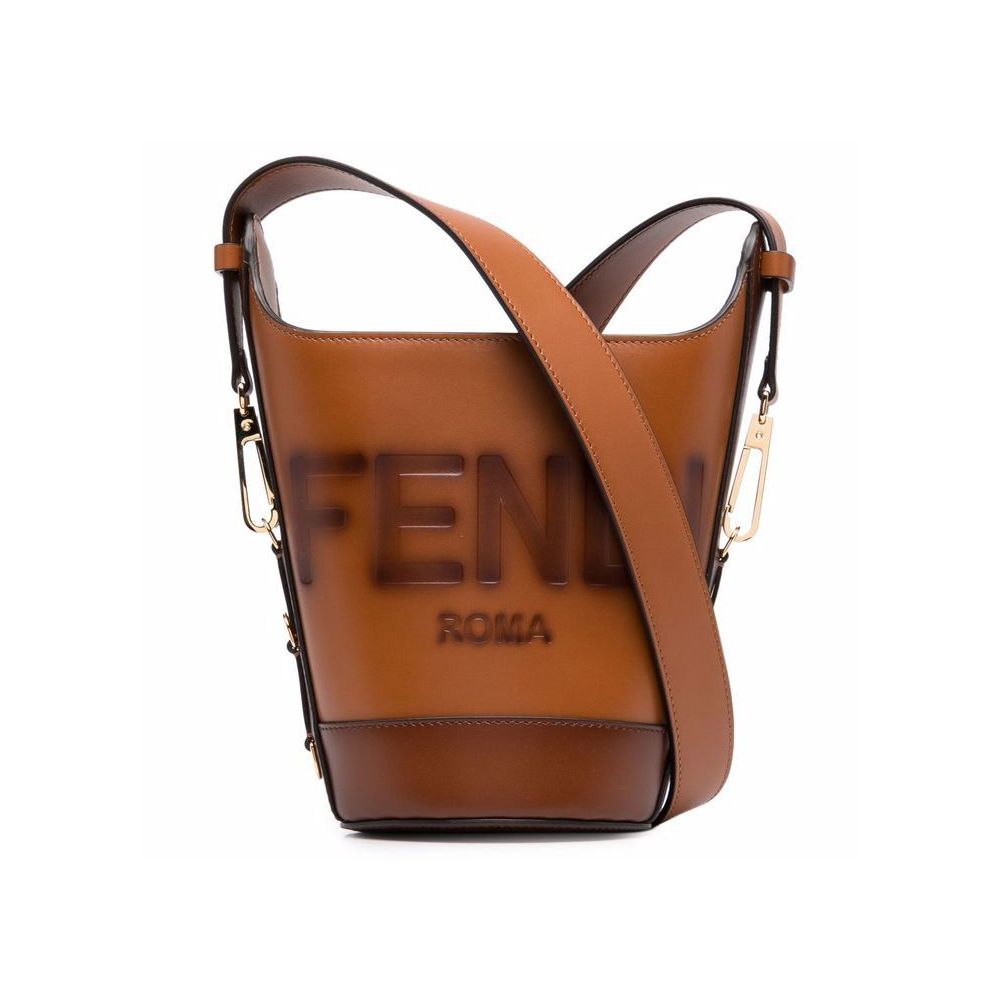 Fendi Embossed Bucket Bag Brown 8BT348 AC9L F0QVK