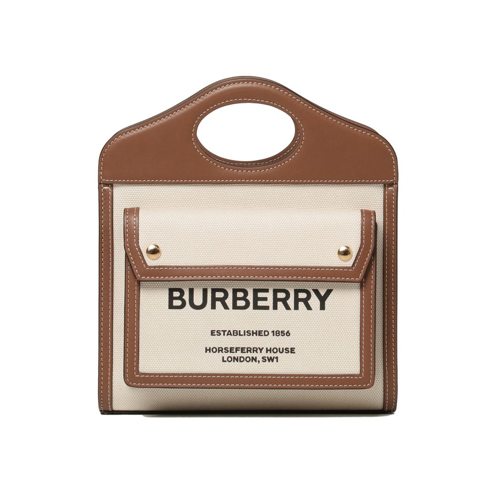 Burberry Mini Pocket Tote Bag Natural Brown 8039361