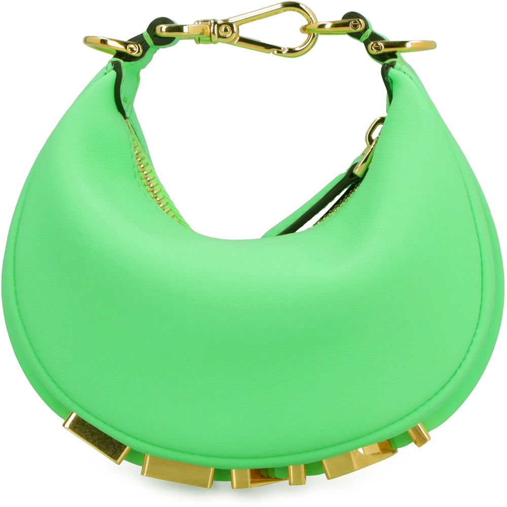 Fendi Nano Hobo Bag Neon Green 7AS089 AKKT F1K36