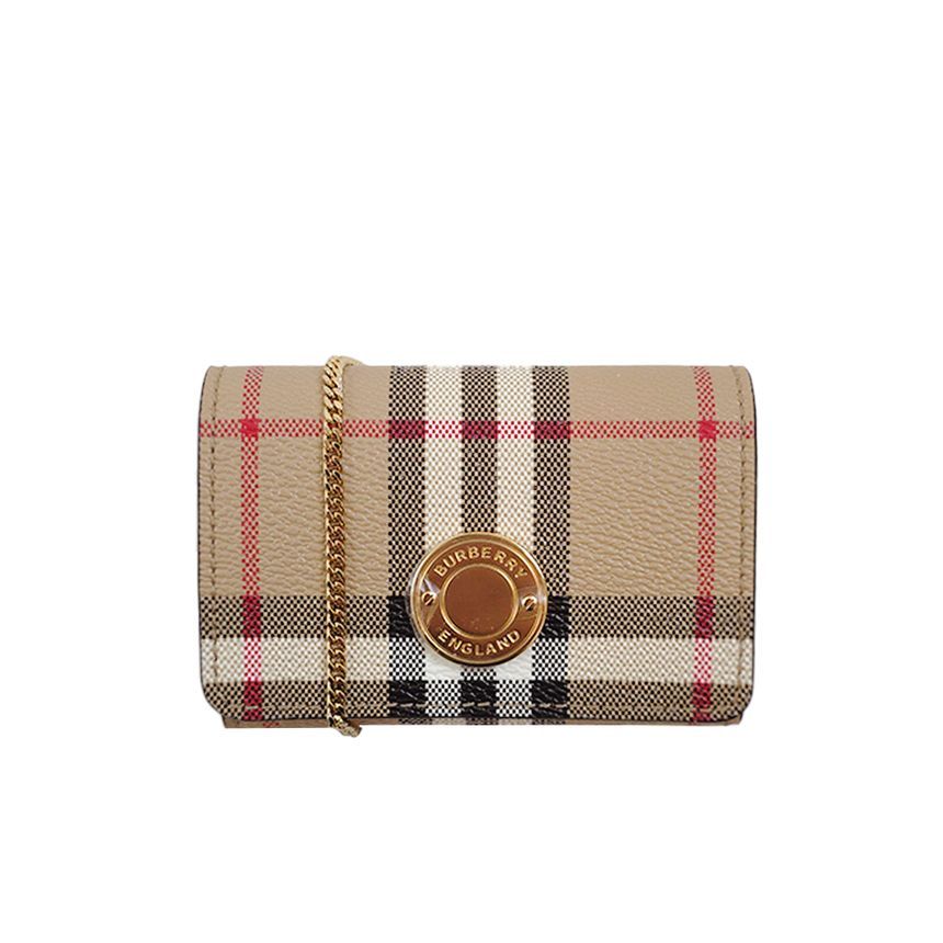 Burberry Vintage Check Chain Card Wallet 8066057 A7026