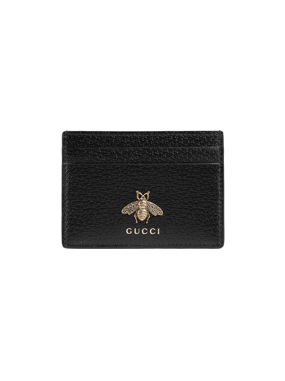 Gucci Animalier Leather Card Case Black 523685 DJ20T 1000