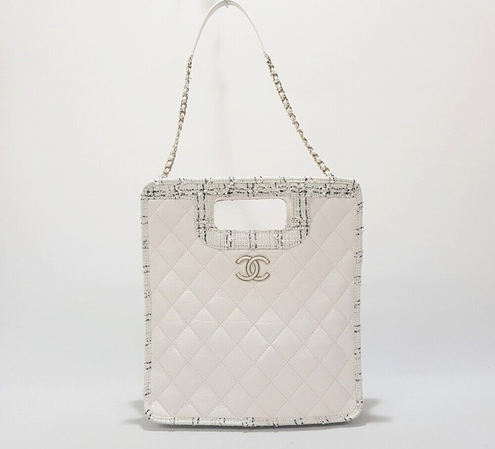 CHANEL Tweed Small Shopping Bag Shoulder Bag AS1431