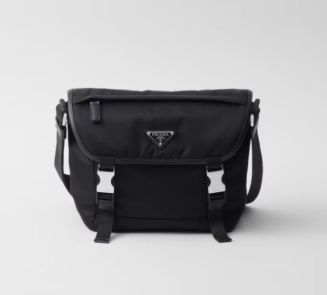Prada Leather Messenger Shoulder Bag Black 2VD066 2DMG