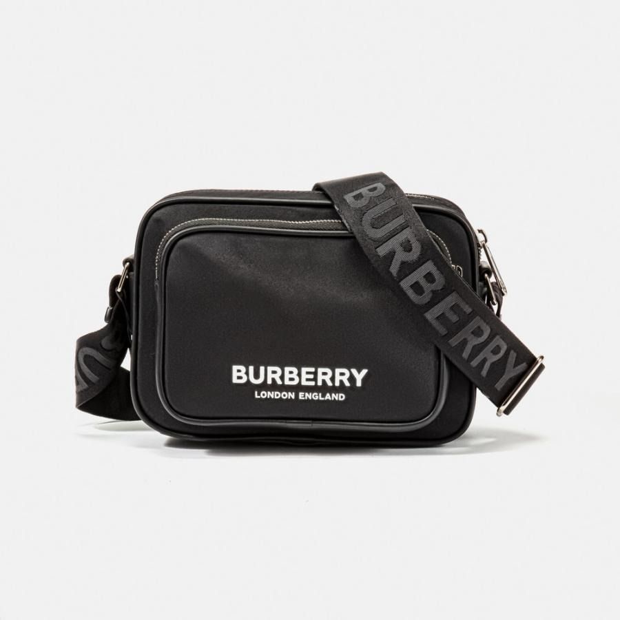 Burberry Nylon Logo Zip Pocket Padded Shoulder Crossbody Black 8049094 A1189