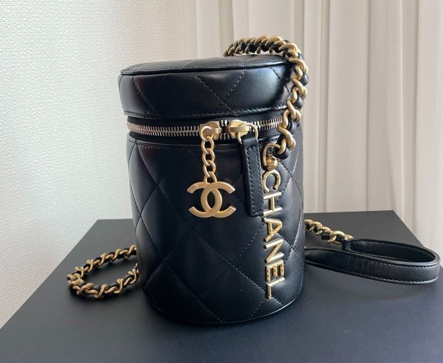 CHANEL Cosmetic Vanity Cylinder Crossbody Bag Small AS2735