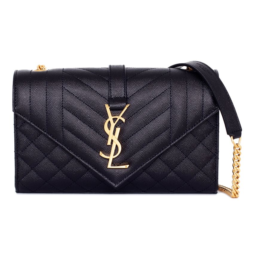 Saint Laurent Quilted Envelope Bag 600195 BOW91 Black