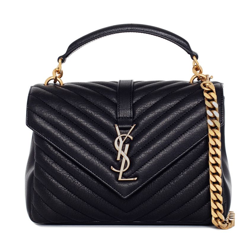 Saint Laurent Monogram Satchel Bag 600279 BRM07 Black Gold