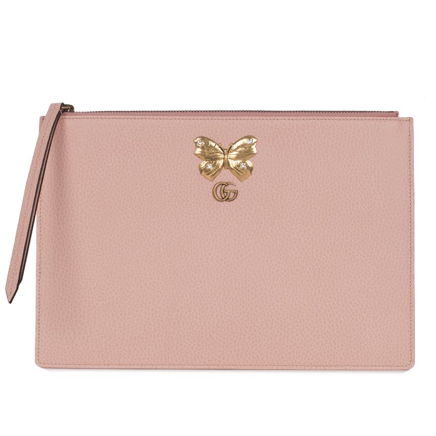 Gucci Butterfly Pouch Clutch Pink 499364 CAOGT 5969