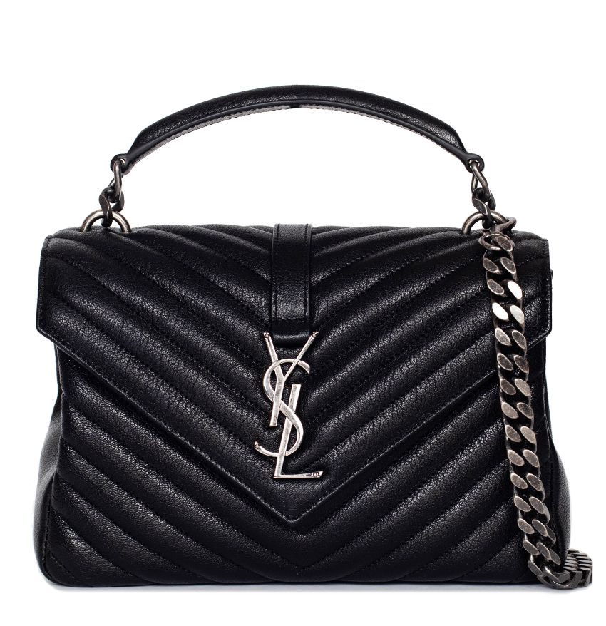 Saint Laurent Monogram Satchel Bag 600279 BRM04 BlackSilver