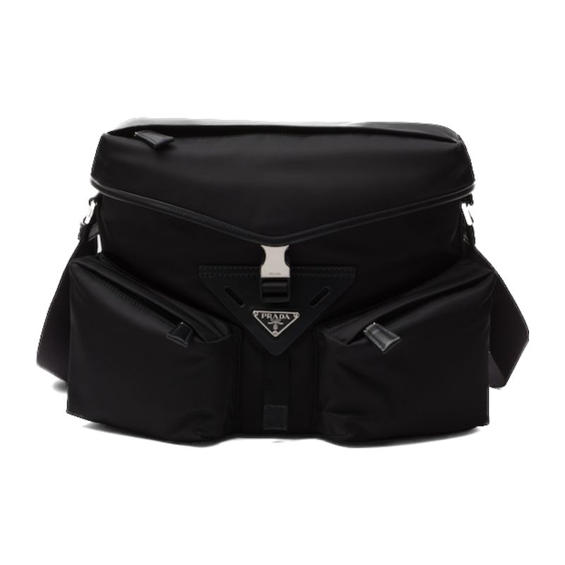 Prada Black Nylon Triangle Logo Crossbody Bag 2VD062 2DW3 F0002