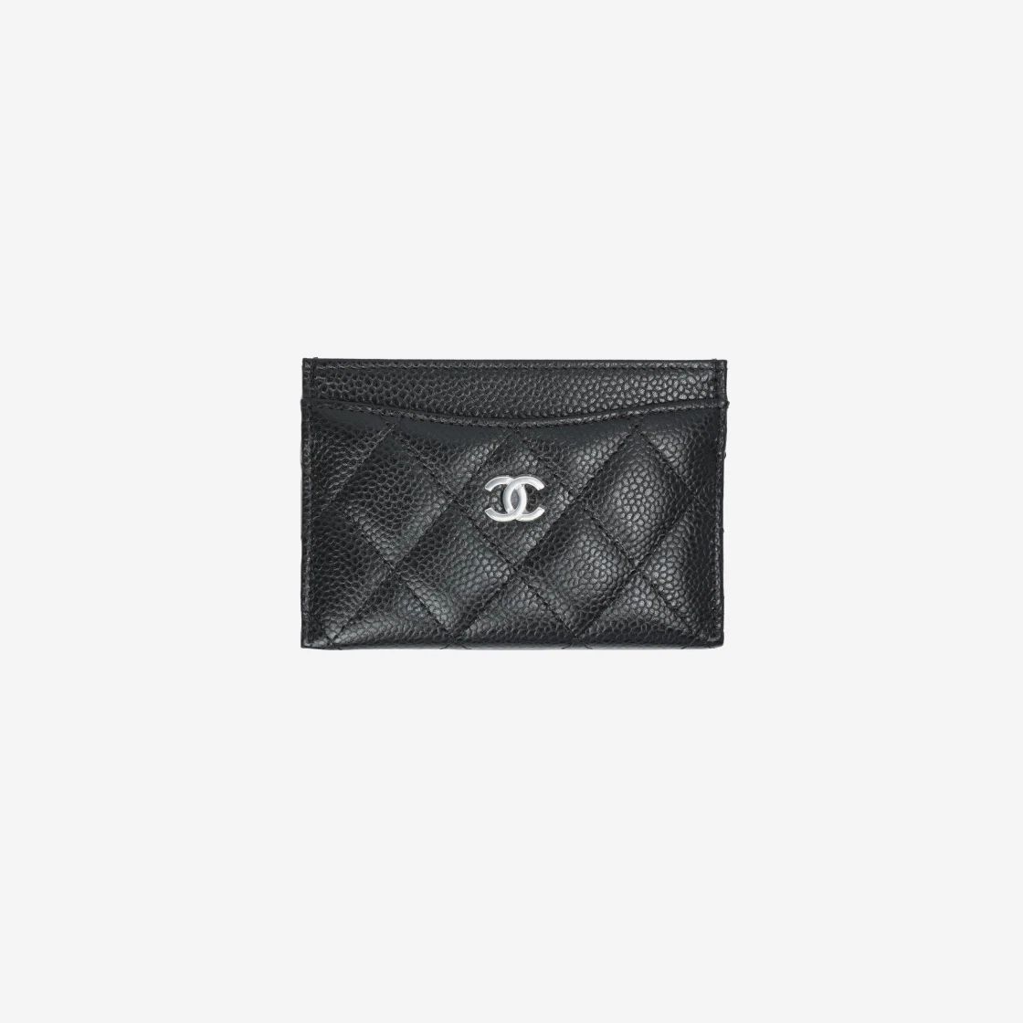 CHANEL Classic Card Holder Grained Calfskin Metal Black