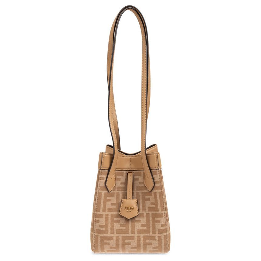 Fendi Mini Origami Jacquard Shoulder Bag Beige 8BS083 AFPM F1Q5S