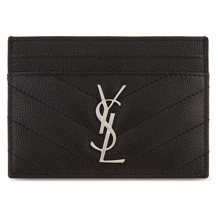 Saint Laurent Monogram Matelass Card Wallet Black 423291 BOW02 1000